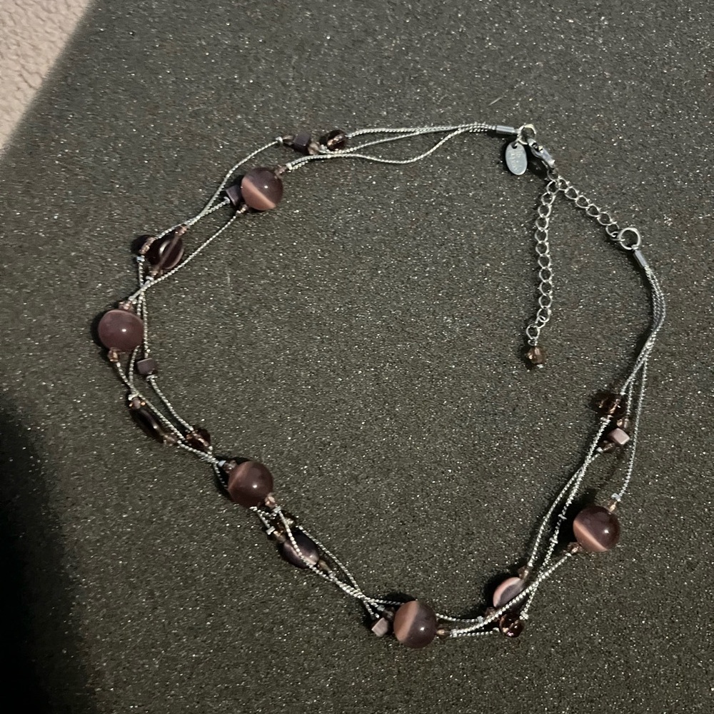 Lia Sophia Silver and Purple Necklace